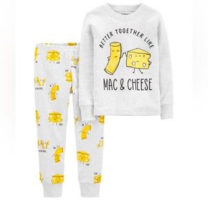 Carters 4T Toddler Macaroni & Cheese Pajamas Family Matching Collection